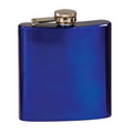 6 Oz. Glossy Blue Stainless Steel Flask